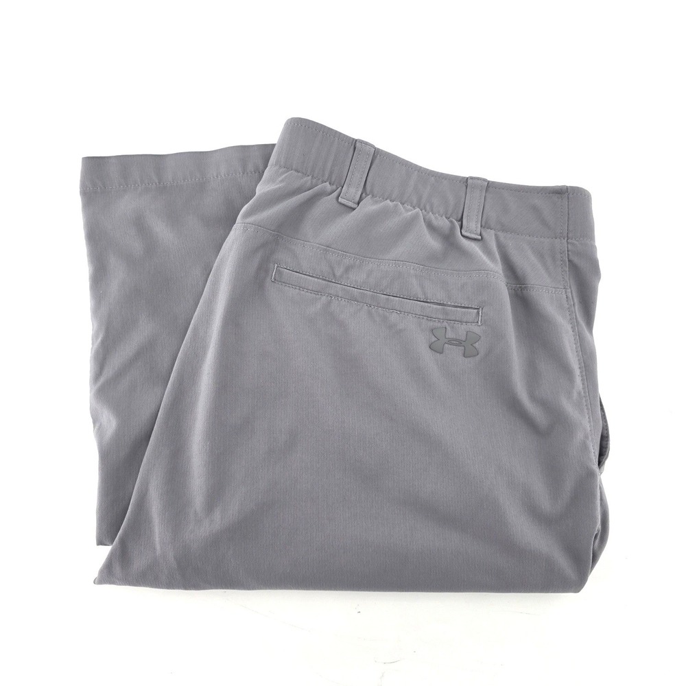 Under Armour Mens Showdown Golf Pants Gray Flat Front Trousers 40/31.5